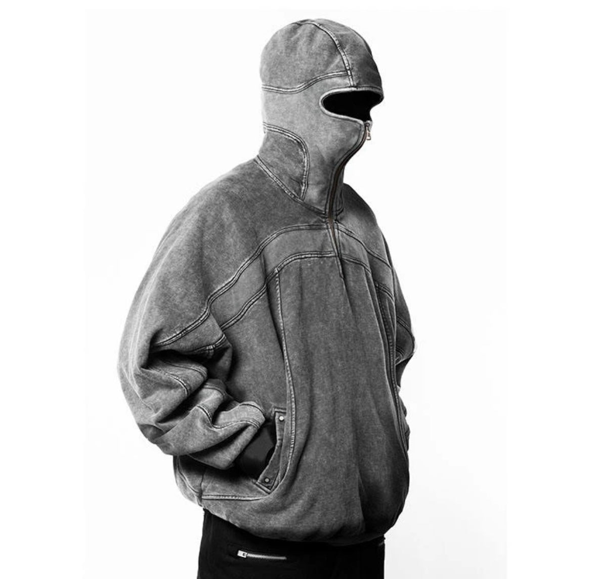 Vintage plain grey streetwear jacket