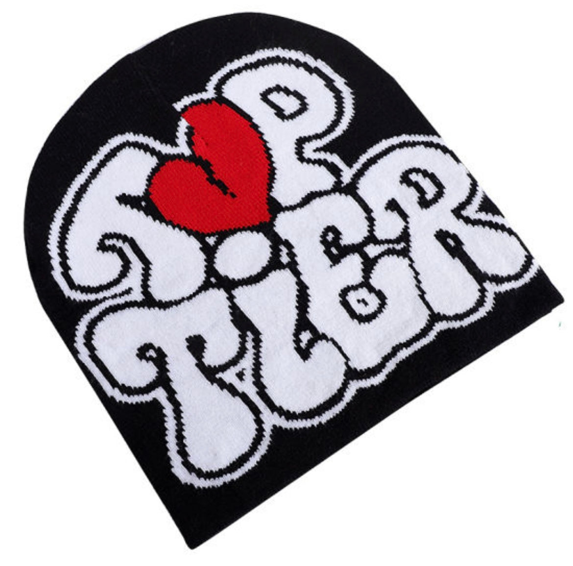 Gorro de punto gráfico Y2K "Top Tier Heartbreaker"