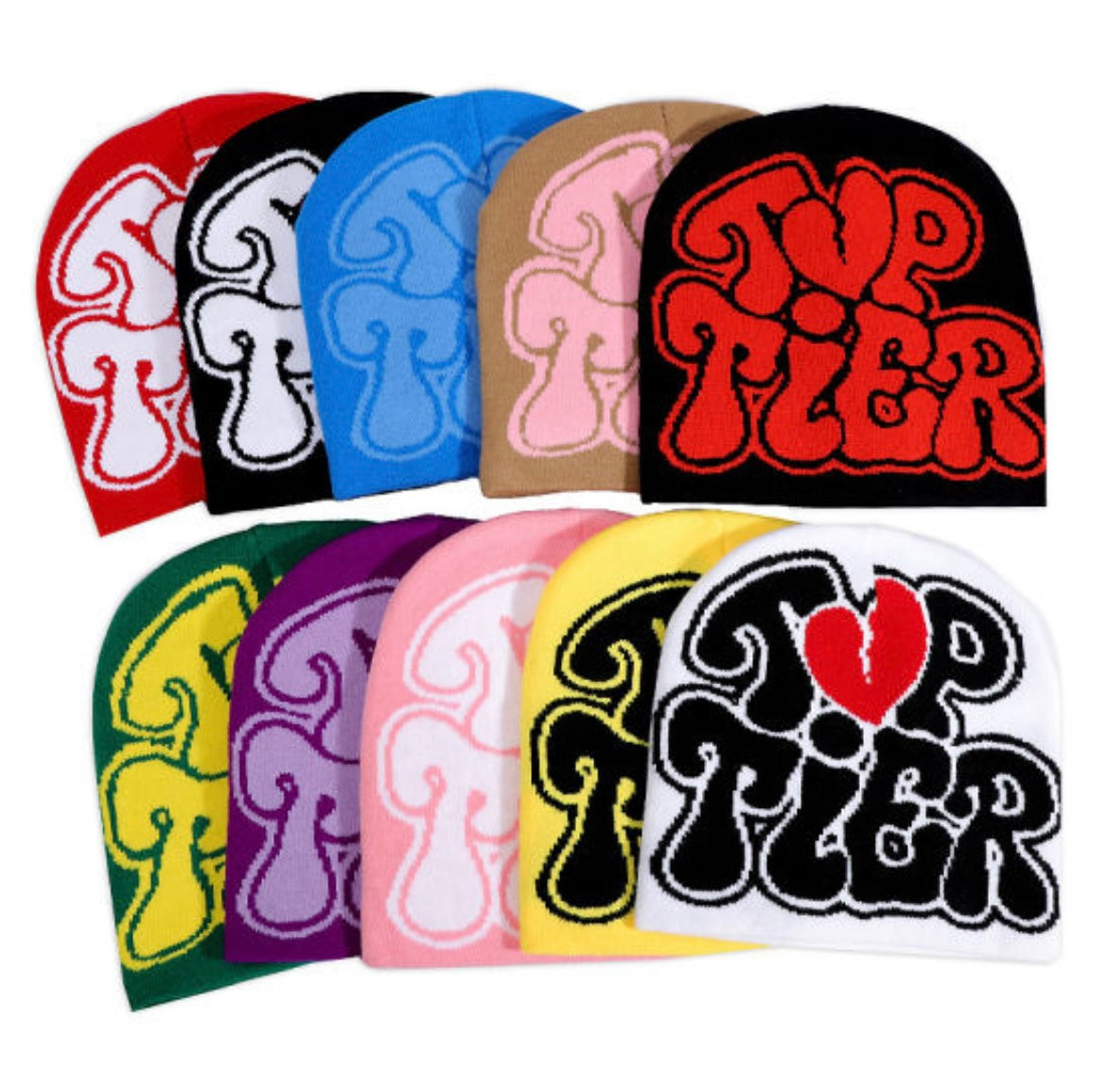 Gorro de punto gráfico Y2K "Top Tier Heartbreaker"